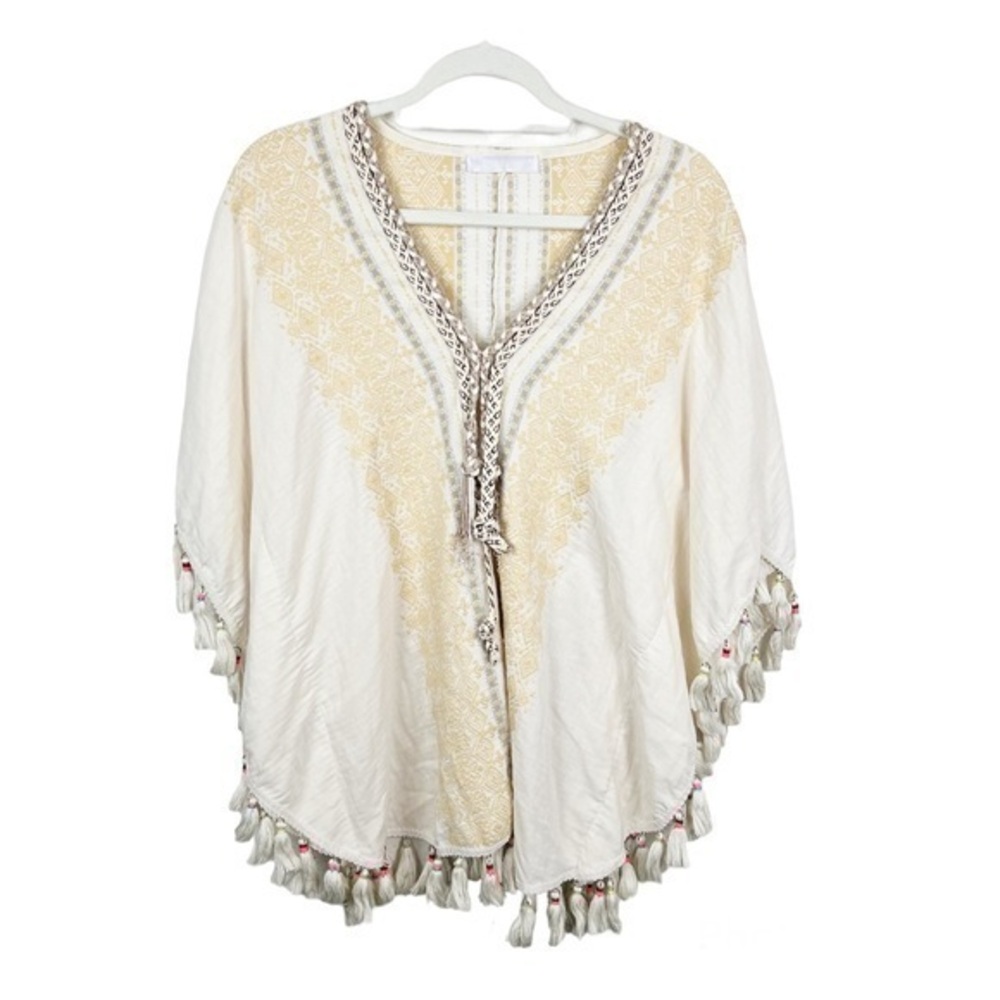 Laurie & Joe Bohemian Poncho w Tassel Detail One Size